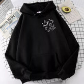 Black  Hoodie pocket satrn and star